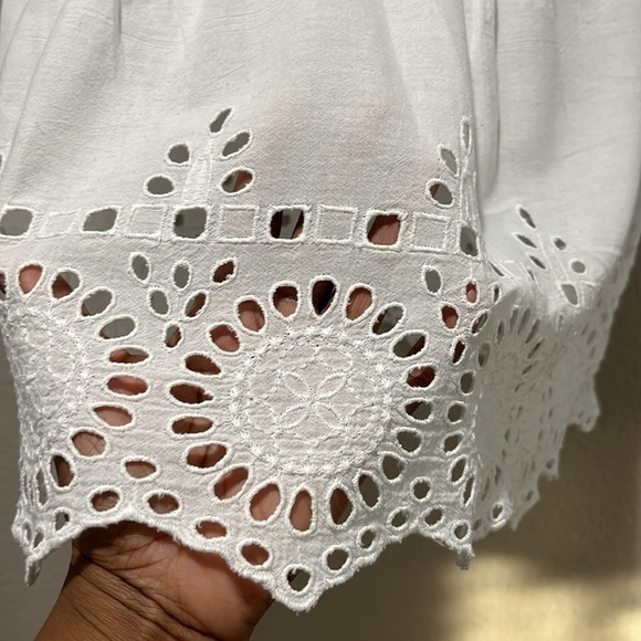 Style & Co Sz XL White Tunic Lace Trim Top Blouse Women Stylish Cut 100% Cotton - Picture 7 of 11